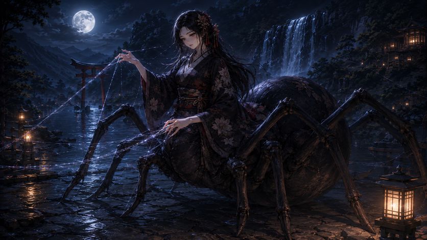 女郎蜘蛛｜美女に化ける蜘蛛の妖怪 - 特徴・由来・出現場所・危険度